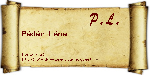 Pádár Léna névjegykártya
